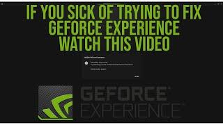 FIX NVIDIA GEFORCE EXPERIENCE ERROR CODE 0x0001 100% WORK