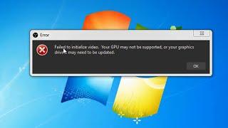 Obs Failed to initialize video. Your GPU may not be supported, or your graphics drivers may to be