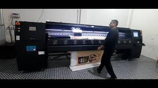 High Speed Powerjet Solvent Printer on Konica 512i Printheads with Matt Black (Scratch Free) Color.