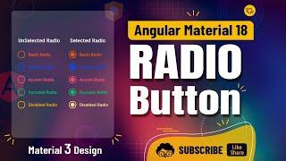 Angular 18 Stylish Radio Button in Angular Material tutorial | Material 3 Design