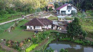 SEPERTI DI EROPA...! Suasana Kampung di Bawah Curug di Lereng Perbukitan yang Tinggi