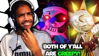 SUN MOON MAN IS SCARY! - FNAF Security Breach Lights On & Lights Off Songs Reaction