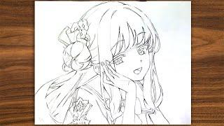 Sketching Tutorial: Guides you step by step to sketch an anime picture from available images