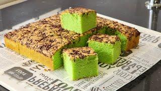 Resep Bolu pandan 3 telur, lembut, moist, dan enak. Cocok buat ide jualan dan pemula belajar baking