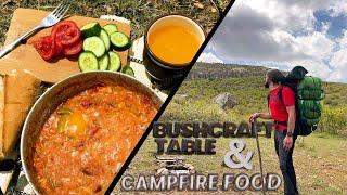 TEK BAŞINA ÇADIR KAMPINDA MASA VE MENEMEN YAPIMI-HUSKY BARON (MAKING TABLE AND MENEMEN IN SOLO CAMP)