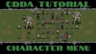 CDDA Tutorial - The Character Menu