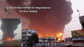 Israel strikes Yemen in response to Tel Aviv attack || #israel #yemen #news #war