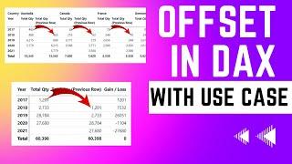 OFFSET IN POWER BI (DAX) with USE CASE | Get Previous Row