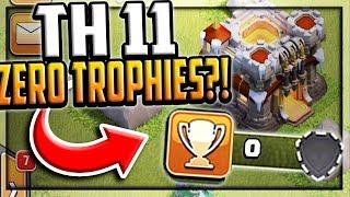 Town Hall 11 - ZERO Trophies?! Clash of Clans Strange but TRUE!