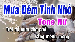 Mưa Đêm Tỉnh Nhỏ Karaoke Tone Nữ Nhạc Sống | Minh Sang Organ