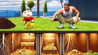 Shinchan and Franklin Search a Rare Treasure Chest in The Underground In Gta 5