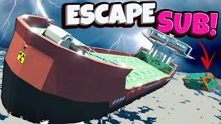 Escaping a SINKING SHIP with an ESCAPE SUB in Stormworks Survival!