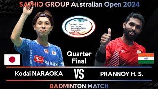 Kodai NARAOKA (JPN) vs PRANNOY H. S. (IND) | Australian Open 2024 Badminton