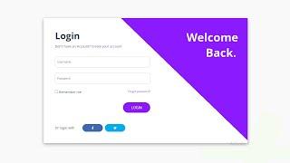 Create a professional Login form using HTML and CSS