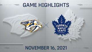 NHL Highlights | Predators vs. Maple Leafs - Nov. 16, 2021