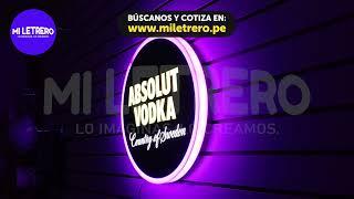 Letrero Luminoso Absolut Vodka Cartel Led Disco Bar Karaoke