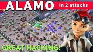 ALAMO in two attacks - great HACKING - BOOM BEACH gameplay/operation attack strategy/tips