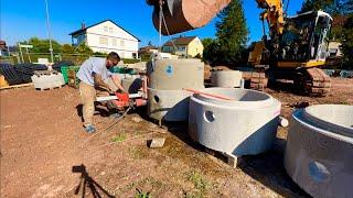 Betonschächte für Grundleitungen anbohren, 4x 152mm Kernbohrungen in Schachtwandung herstellen