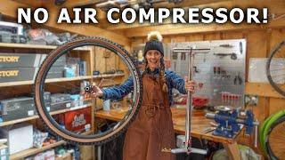 The SECRET TO INSTALLING TUBELESS WITH A FLOOR PUMP (no air compressor or charger) | Syd Fixes Bikes