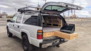 Overland Chevy Suburban Bed Platform and Drawer System #overlanding #overlandbuild #suboverland