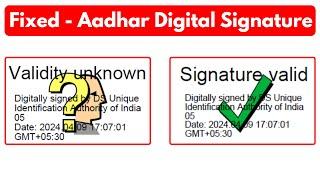 Aadhar card signature not verified problem | how to get green tick mark | signature verified aadhar