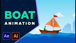 How to create Boat Animation with After Effects | wave animation in after effect