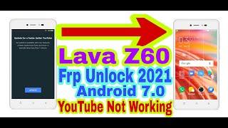 Lava Z60 Youtube Update Fix||Android 7.0 Frp Bypass Without Pc 2021||Remove Google Lock 100% Working