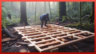 Man Builds WOOD CABIN in Just 15 Days in the Forest for $3000 | by @WildGnomos