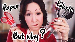 NO, YOU CAN'T USE MY FABRIC SCISSORS TO CUT PAPER OR ANYTHING ELSE!  Here's why...