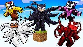 JOGANDO APENAS um BLOCO como SIMBIONTES no Minecraft! (Venom,Carnage,Anti-Venom)