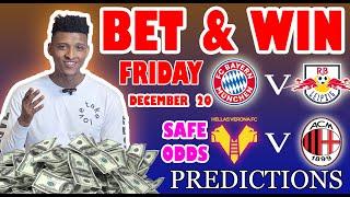 Football Prediction Today 20-12-2024 |  Betting tips Today | Safe investments