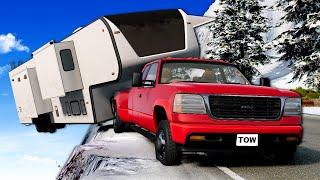 Racing Down a MOUNTAIN With a LONG TRAILER! (BeamNG)