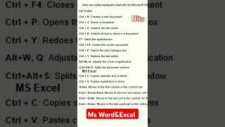 Ms word&Excel shortcut keys #windowskey #keyboardshortcut #shortcutkeyboard #keyboard #msword #excel