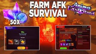 MELHOR FARM AFK NOVO SURVIVAL GAMEMODE NO ANIME LAST STAND!!! (ROBLOX)