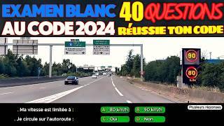 Test au code de la route 2024 - 40 Questions à l'Examen blanc du permis de conduire + Réponses