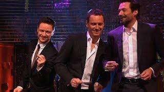 Hugh Jackman, Michael Fassbender & James McAvoy dance to Blurred Lines - The Graham Norton Show