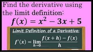 Limit Definition of the Derivative - How to Differentiate a Polynomial - Calculus