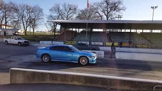 Dodge Demon on the Strip!! @srtmush vs his wife in the "stock" hellcat!!