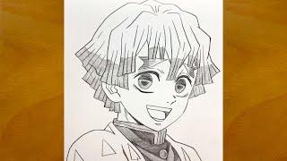 How to draw Zenitsu Agatsuma from Demon Slayer | Anime drawing videos for beginners | Anime drawing