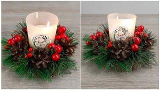 DIY Christmas candlestick in 5 minutes