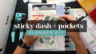 CREATING A DIY LAMINATED POCKET STICKY NOTE DASHBOARD WITH A FOLDER FLAP :: DISCBOUND HAPPY PLANNER