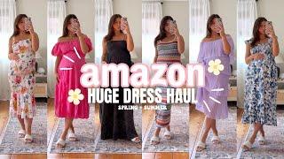 AMAZON SPRING + SUMMER DRESS HAUL: petite & bump friendly