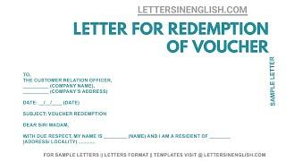 Letter for Redemption of Voucher – Sample Letter to Company Regarding Unable to Redeem Voucher