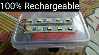 Rechargeable LED light using mobile battery