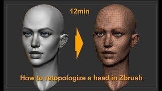 Quick and easy retopology of head in Zbrush (with bonus UV mapping)