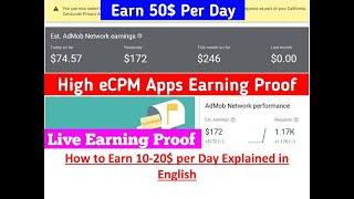 How to Earn 10-20$ per Day Explained in ENGLISH || admob or unity ads earning ||