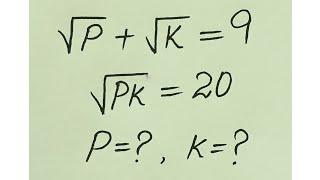 A Very Nice Olympiad Math l Radical Problem l find p,k=? l You Must Learn This method.