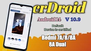 Redmi 8 Custom Rom ! Mi439 New Custom Rom ! 2024 Crdroid V-10.9 Stable ! Redmi 7A,8,8A,8A Dual.