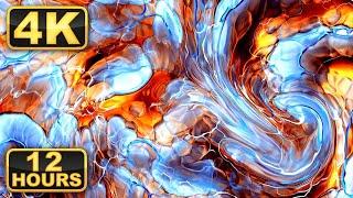 Abstract Liquid Super Mix! 12 Hours 4K Relaxing Screensaver for Meditation. Relaxing Music Fluids