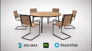 Dining Table & Chair Set | 3d Modeling & Texturing | 3ds Max & Substance Painter